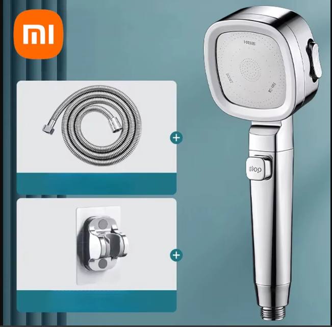 Xiaomi High-Pressure Water-Saving Shower Head with 3 Adjustable Massage Modes for Home Bathroom Use